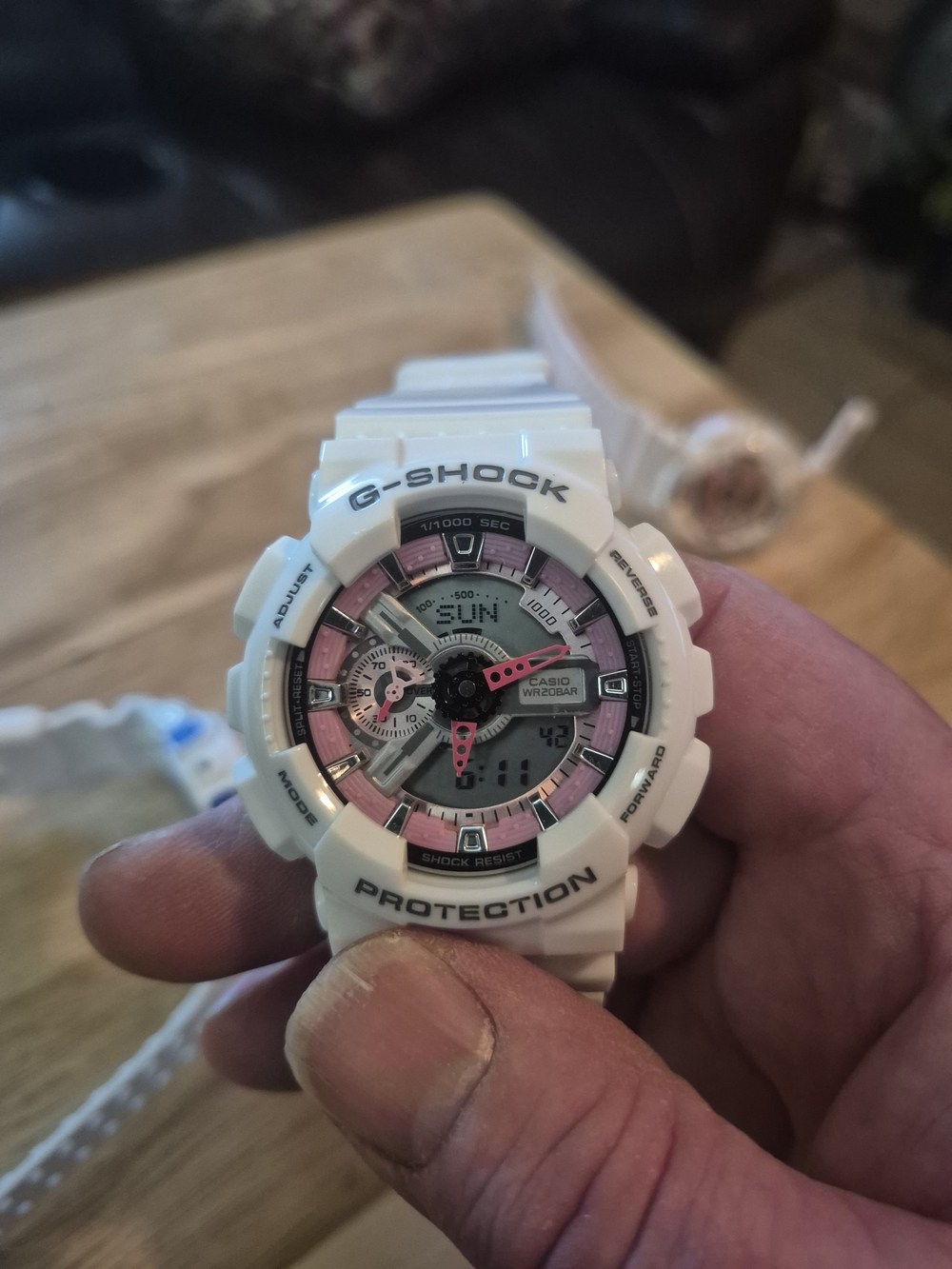 G-SHOCK White & Pink Sport Watch